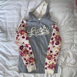 Lucky Brand Floral Sleeve Sweater